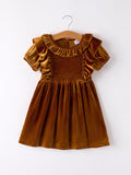 Autumn Velvet Girls Dress-Multiple colors available - Quarter Circle AK Boutique