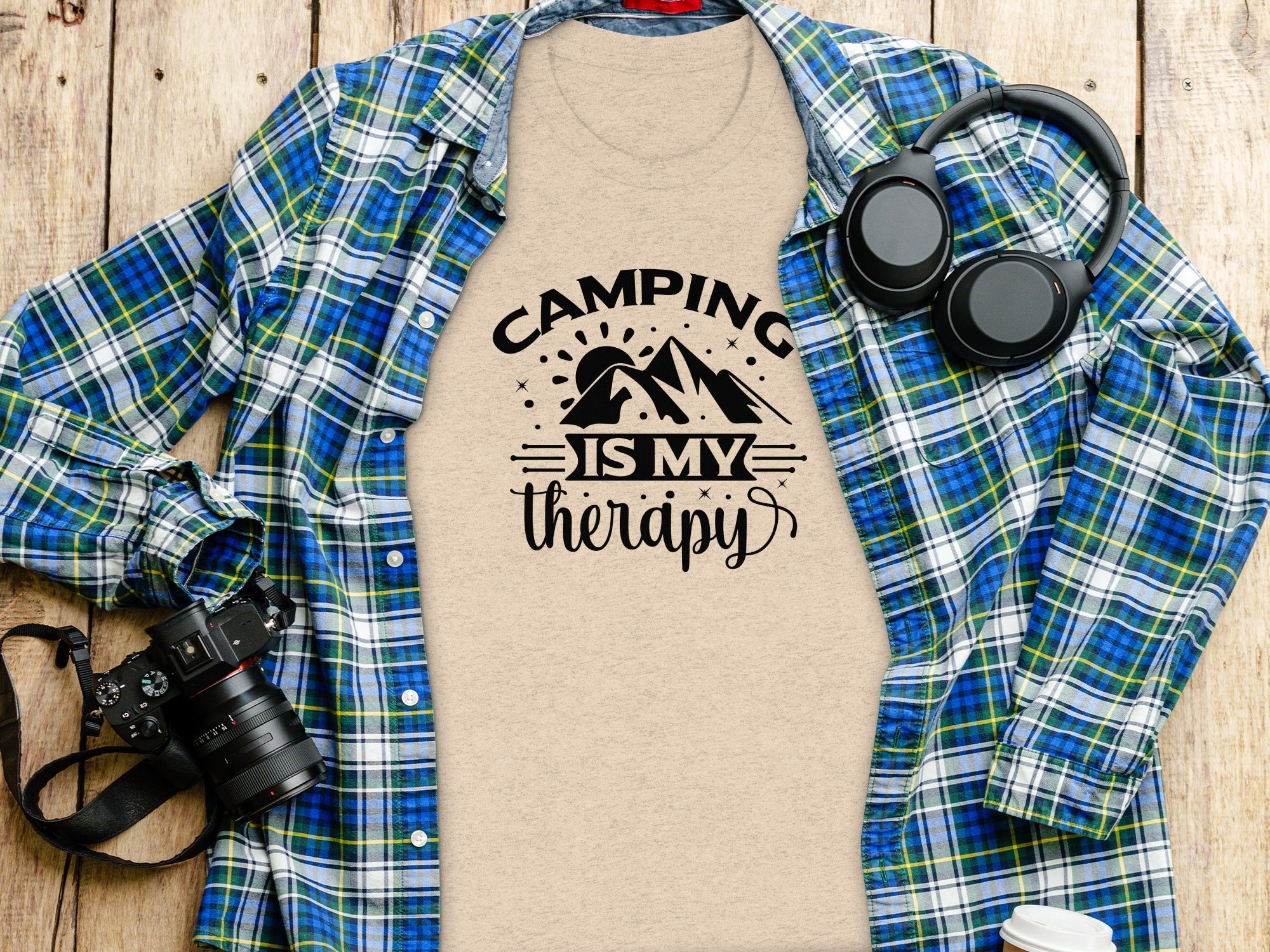 Camping Is My Therapy Outdoorsy Adventure Quote T-Shirt