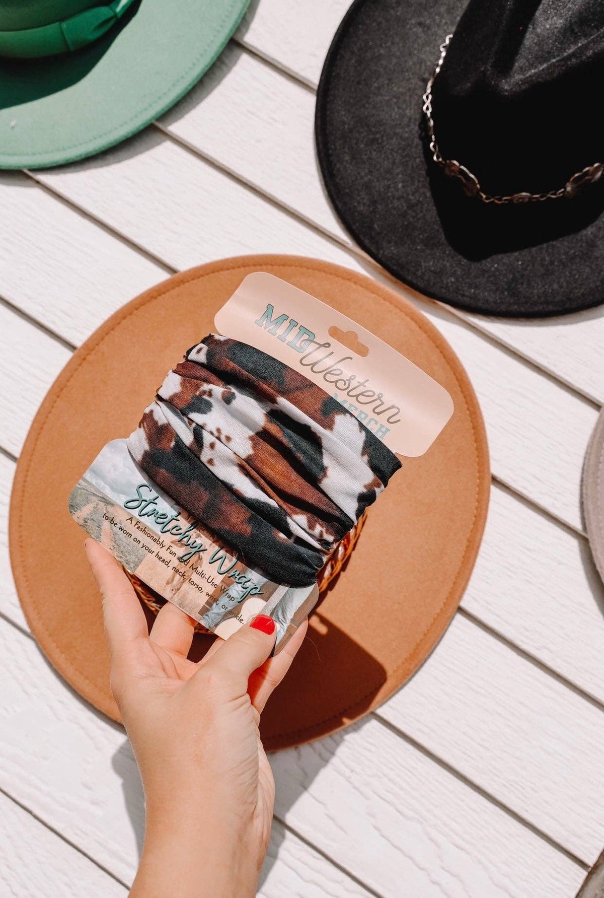 Brown Cowhide Stretchy Wrap