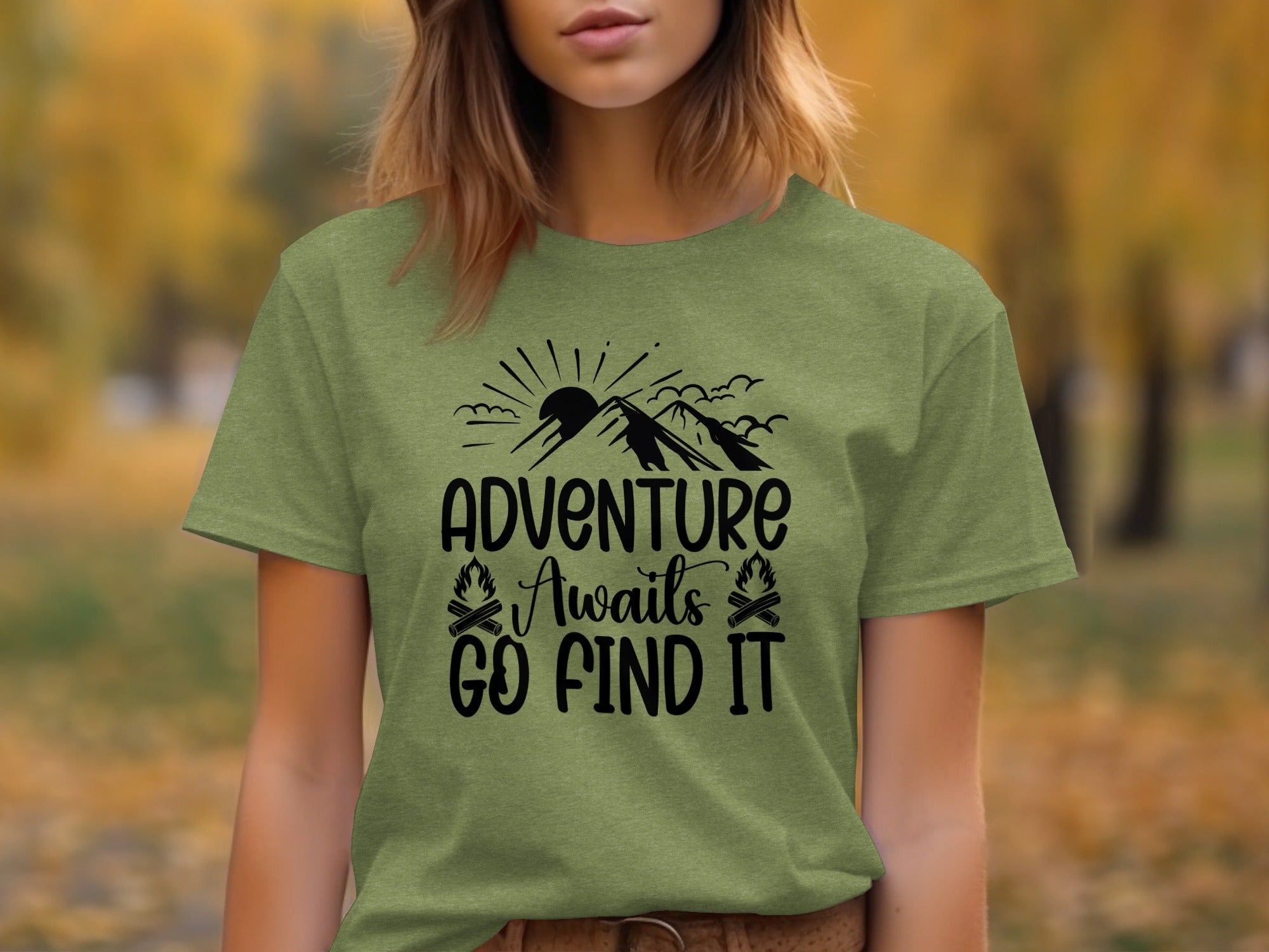 Adventure Awaits Go Find It Outdoorsy Graphic T-Shirt