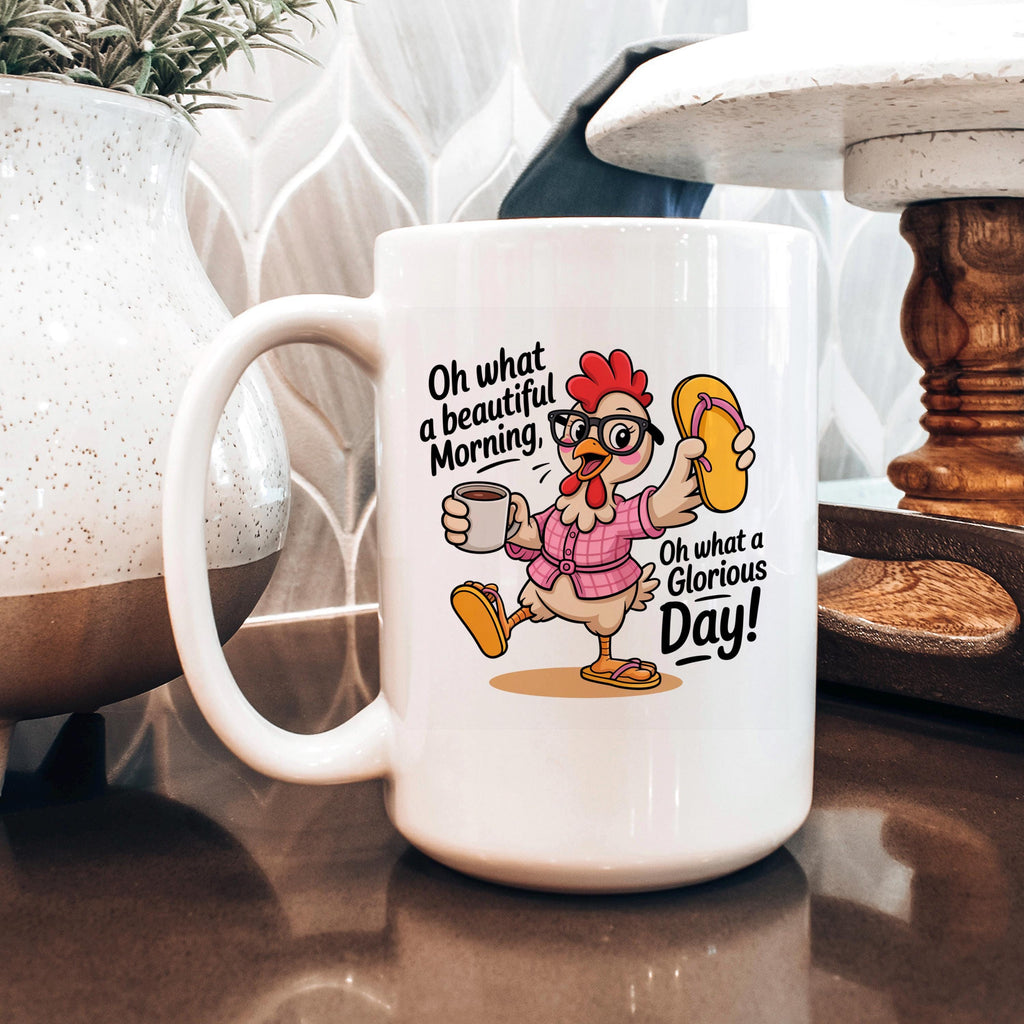 Funny Chicken Mug - Ceramic Coffee Mug, Microwave Safe Morning Cup