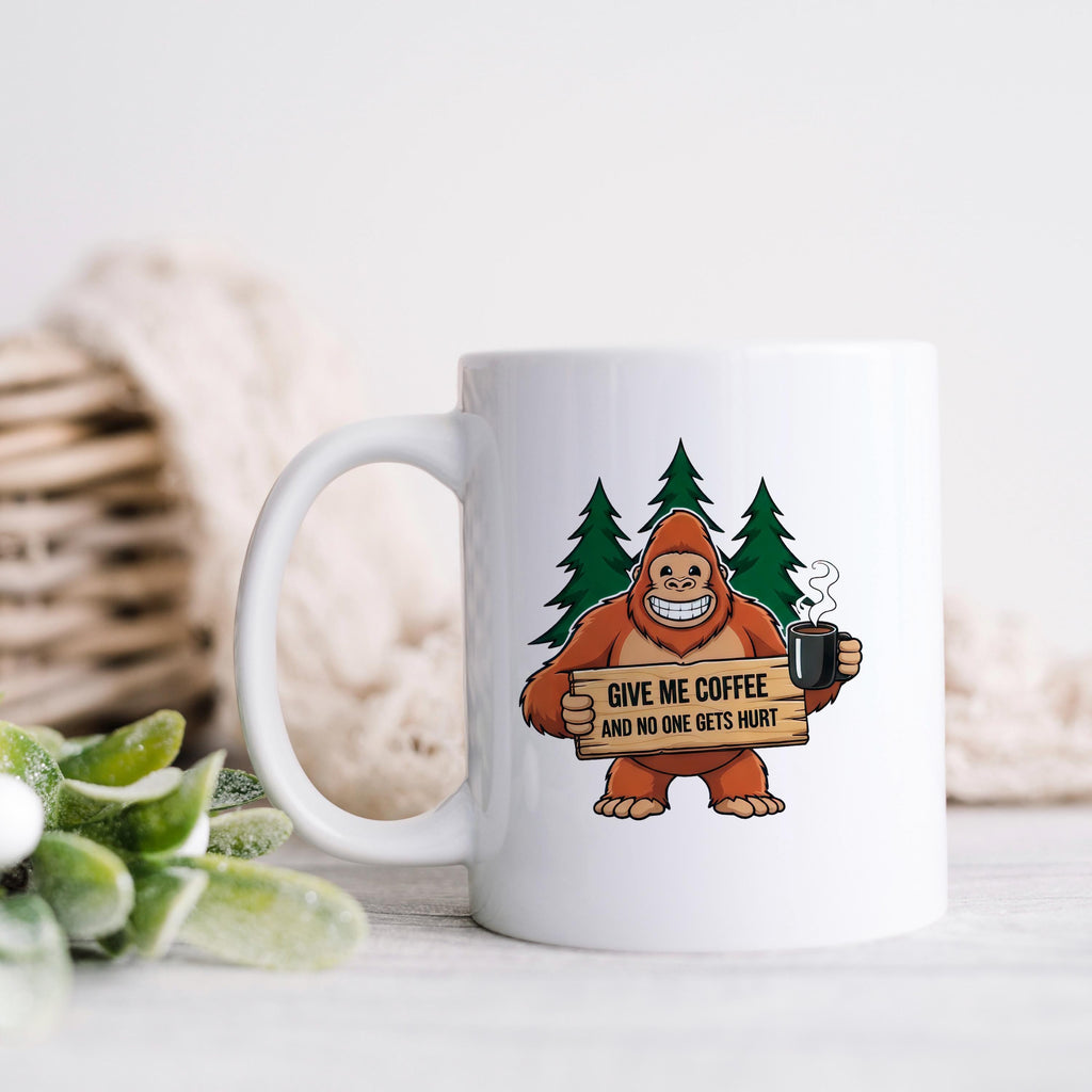 Funny Bigfoot Coffee Mug – Camping Humor Mug With Humorous Coffee Quote
