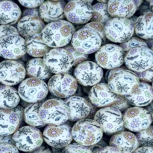 P709 SPOOKY FLORAL 15MM PRINT (10ct)