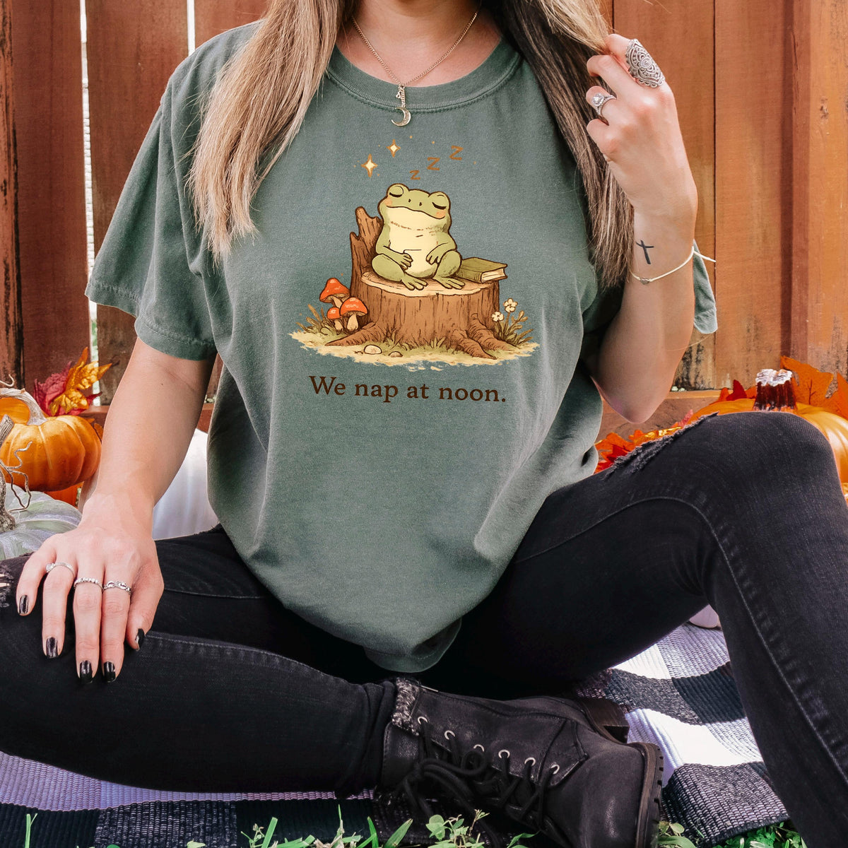 Whimsical Frog Shirt – Cute Frog Shirt With We Nap At Noon Tee, Cozy Cotton