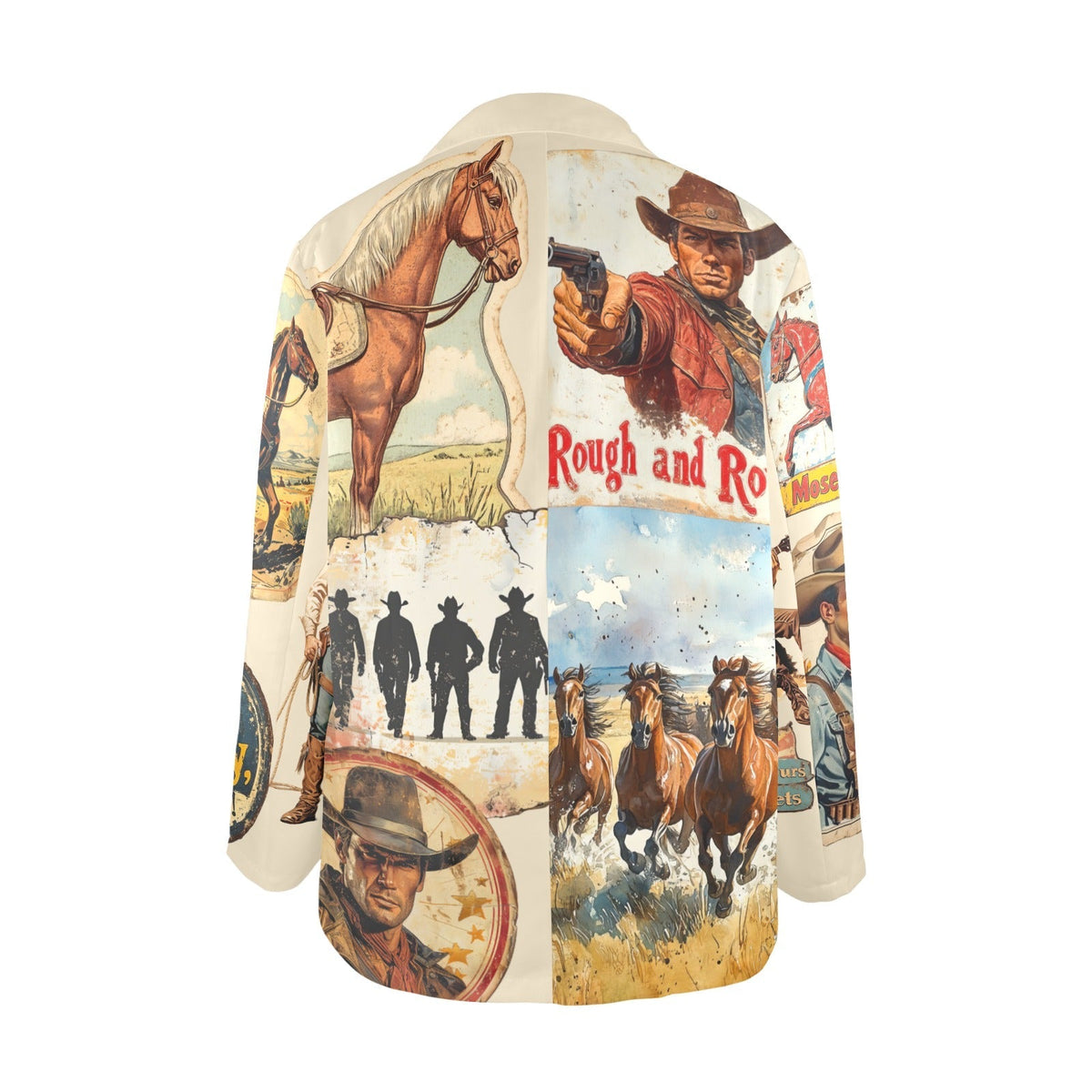 Baha Ranch Old West Cowboy Western Cowgirl Vintage Retro Women's Blazer - Quarter Circle AK Boutique