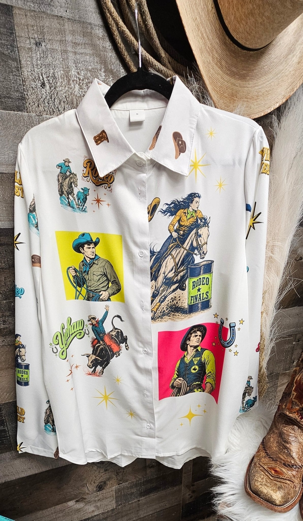 Baha Ranch The Last Roundup Button Up Blouse - Quarter Circle AK Boutique