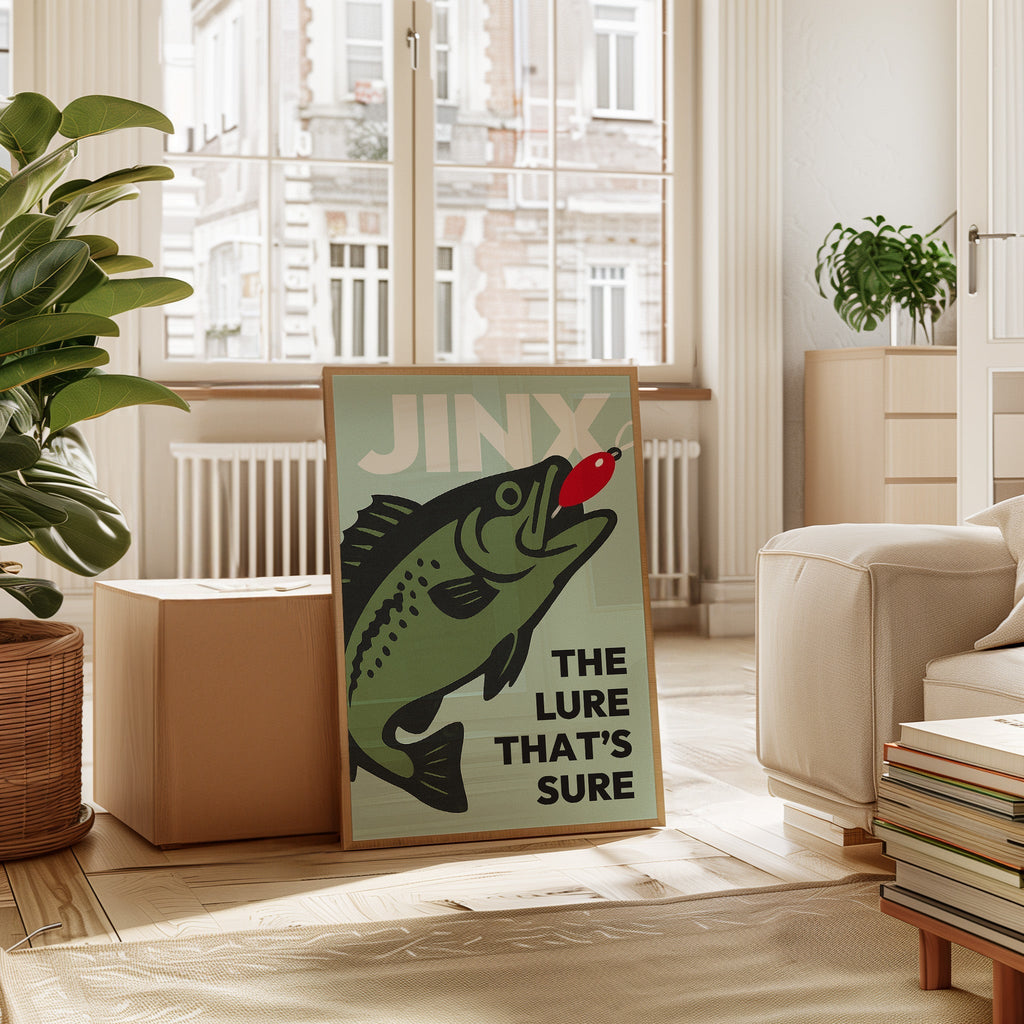 Baited Bliss - Retro Fishing Print - Quarter Circle AK Boutique