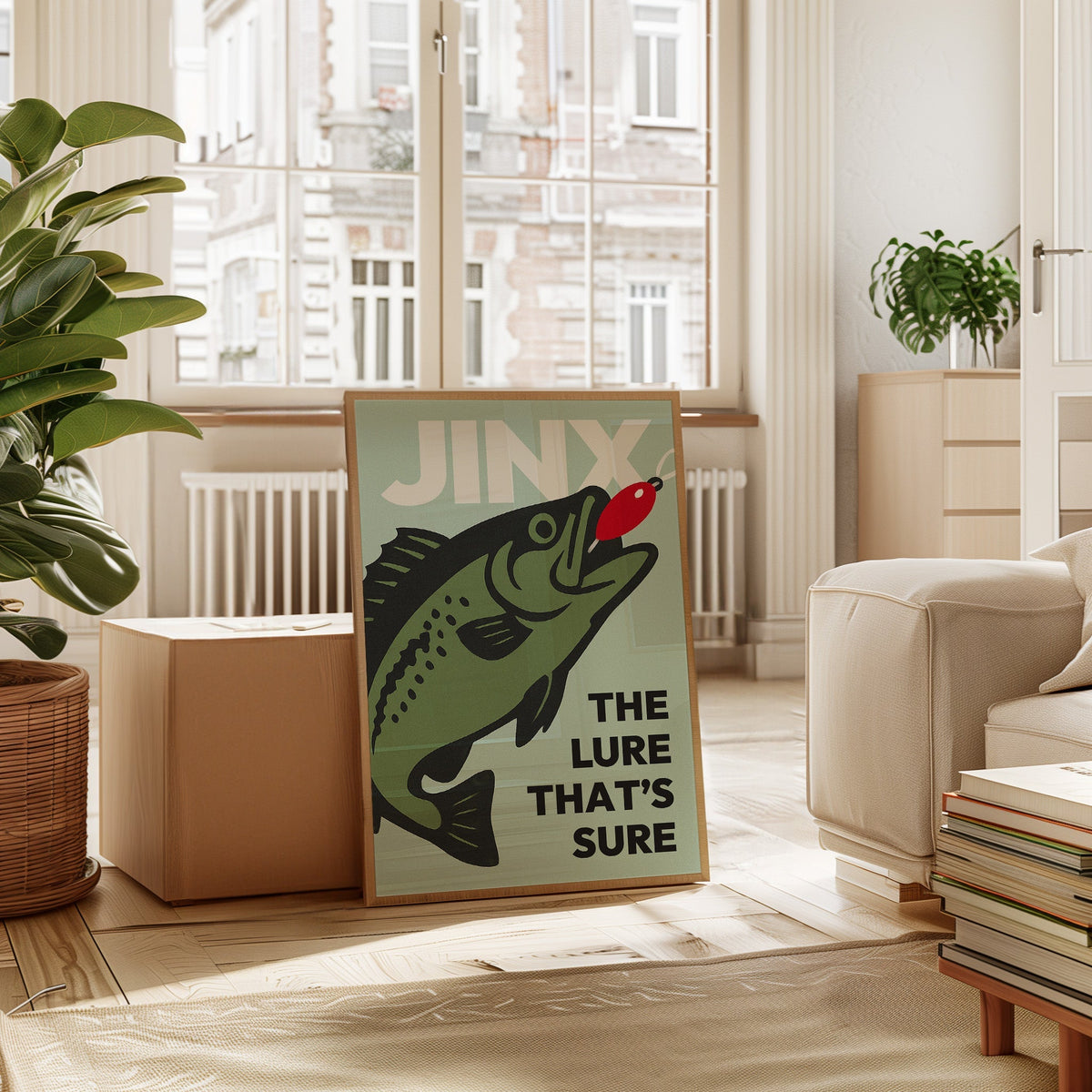 Baited Bliss - Retro Fishing Print - Quarter Circle AK Boutique
