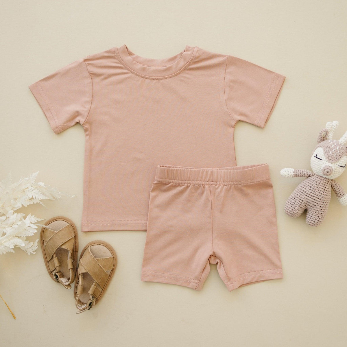 Bamboo Tee & Bike Shorts - sold as separates - Quarter Circle AK Boutique