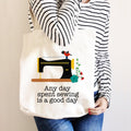 Vintage Sewing Tote - Durable Canvas Tote Bag with Reinforced Bottom & Spacious Design