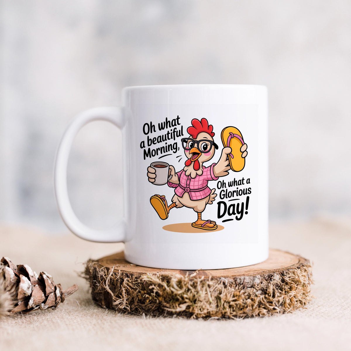Funny Chicken Mug - Ceramic Coffee Mug, Microwave Safe Morning Cup