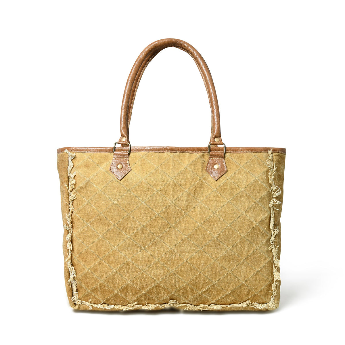 Beige Boho Chic Canvas Bag - Quarter Circle AK Boutique