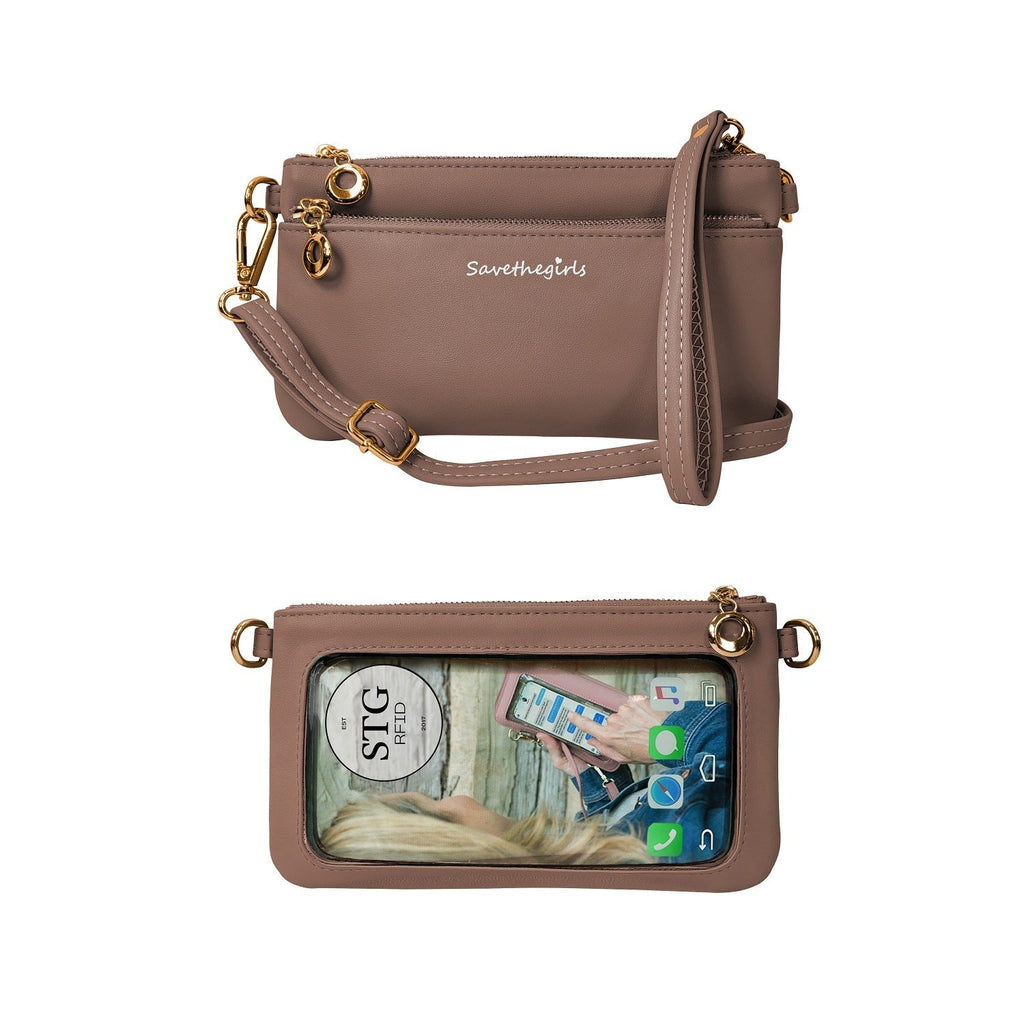 Bella RFID Touch Screen Purse - Quarter Circle AK Boutique
