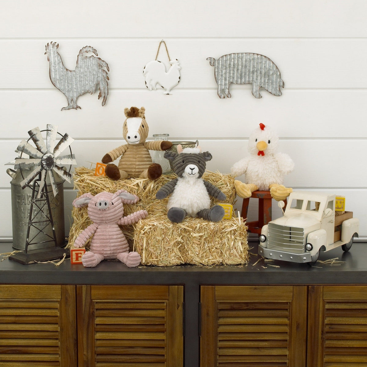 Billy the Goat Grey and White Super Soft Plush Stuffed Animal - Quarter Circle AK Boutique