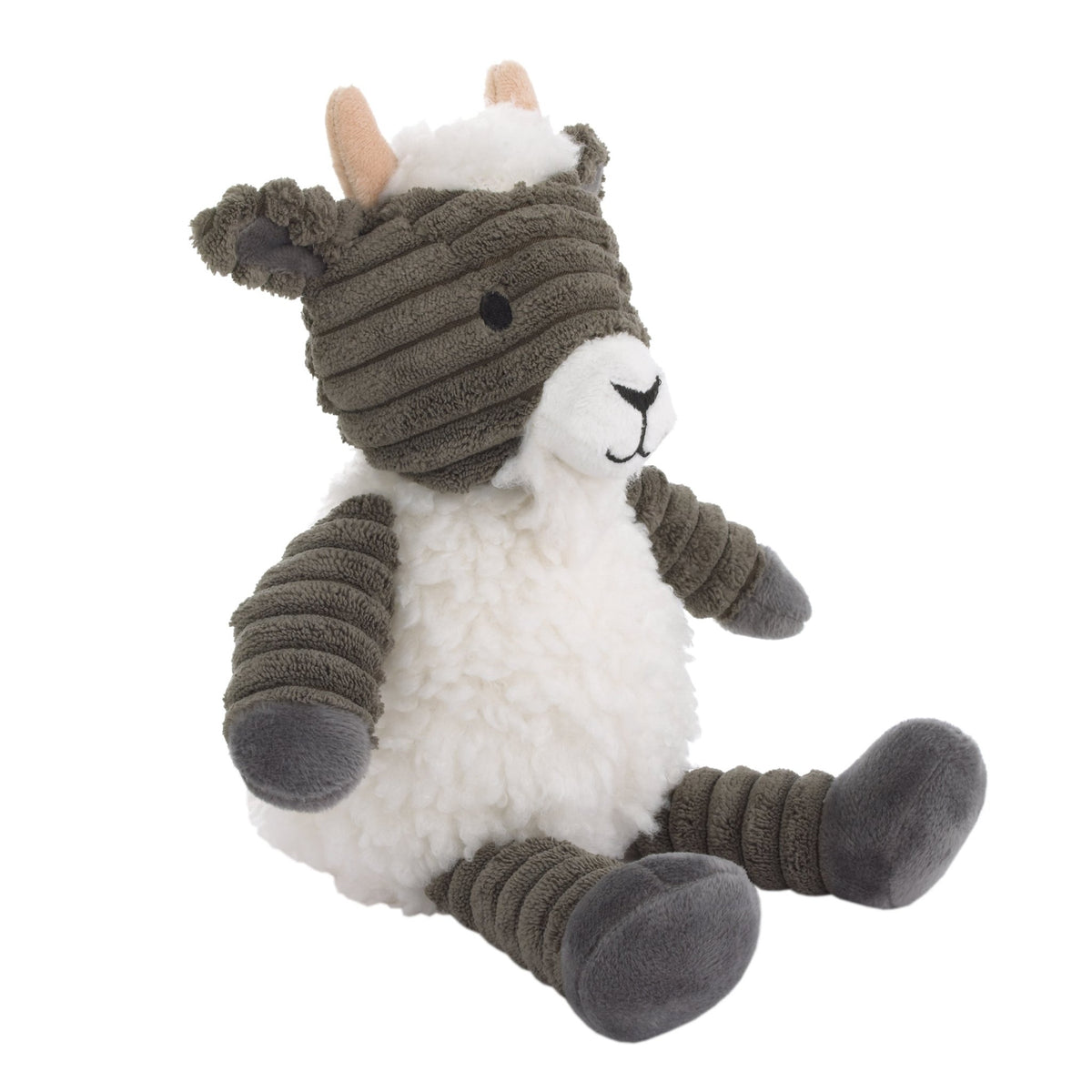 Billy the Goat Grey and White Super Soft Plush Stuffed Animal - Quarter Circle AK Boutique