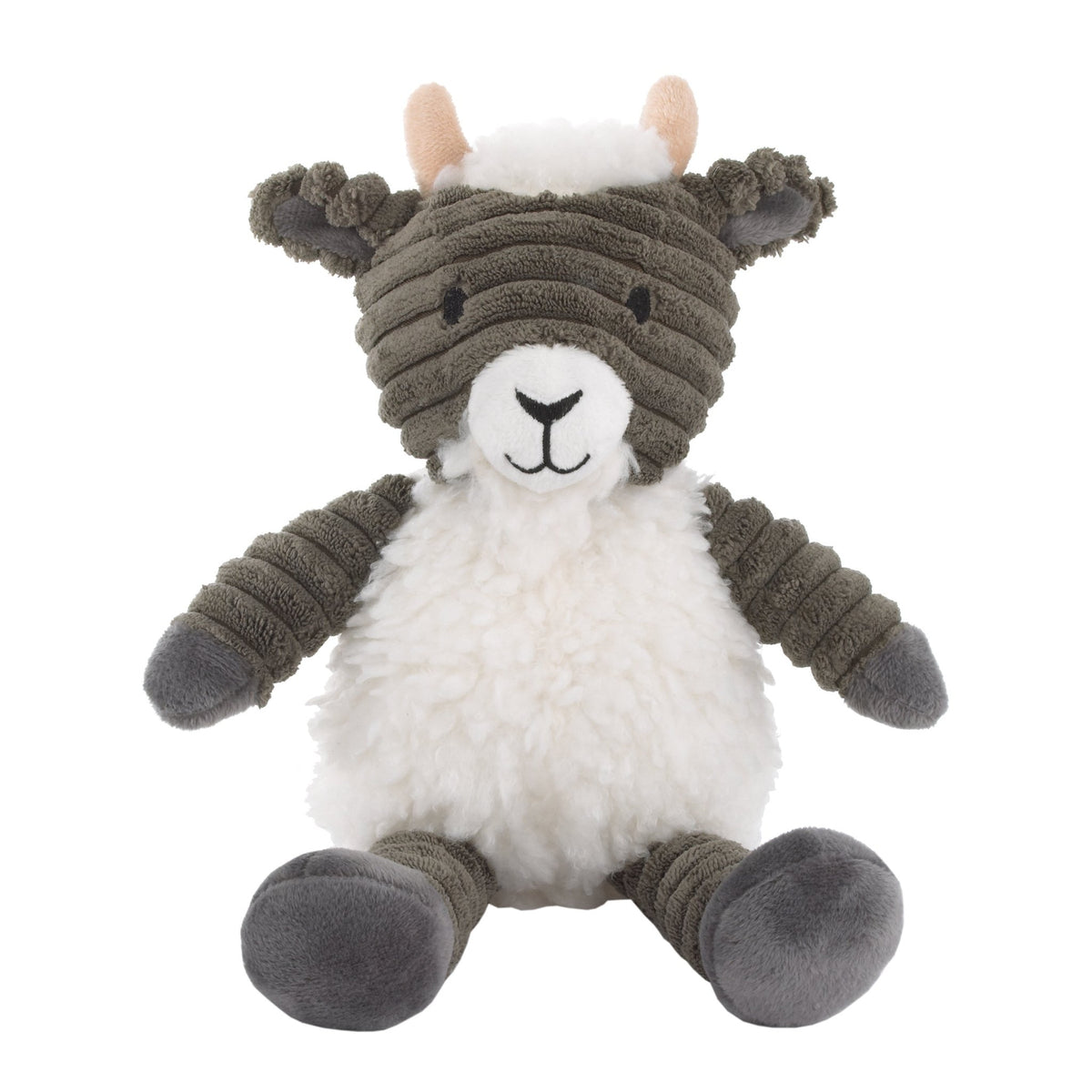 Billy the Goat Grey and White Super Soft Plush Stuffed Animal - Quarter Circle AK Boutique