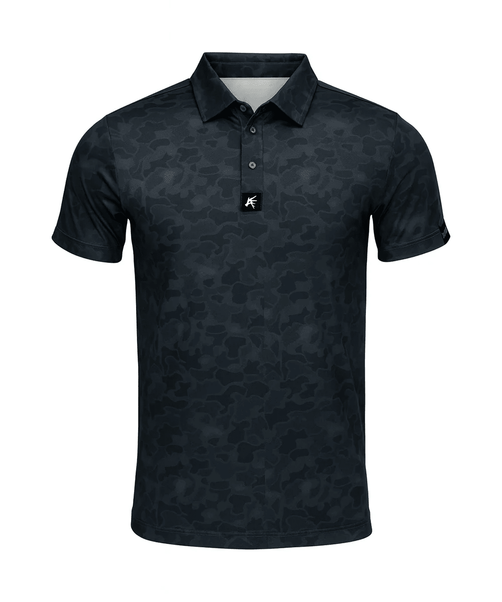 Black Marsh Duck Camo Golf Polo - Quarter Circle AK Boutique