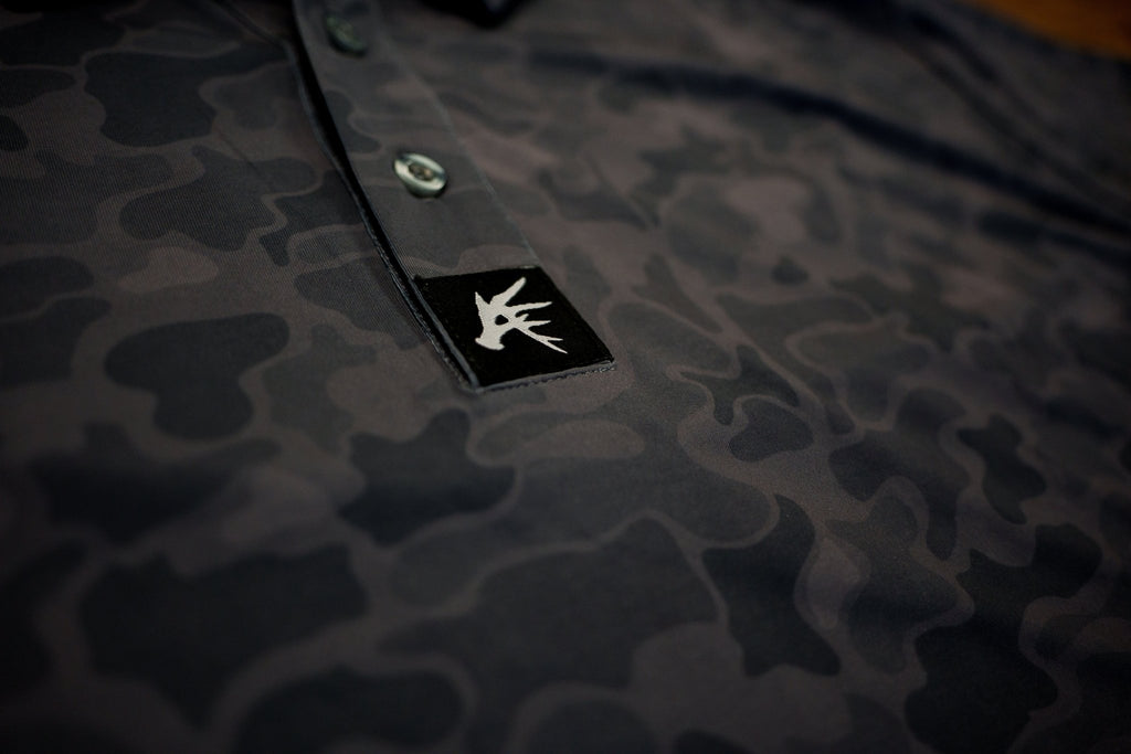 Black Marsh Duck Camo Golf Polo - Quarter Circle AK Boutique