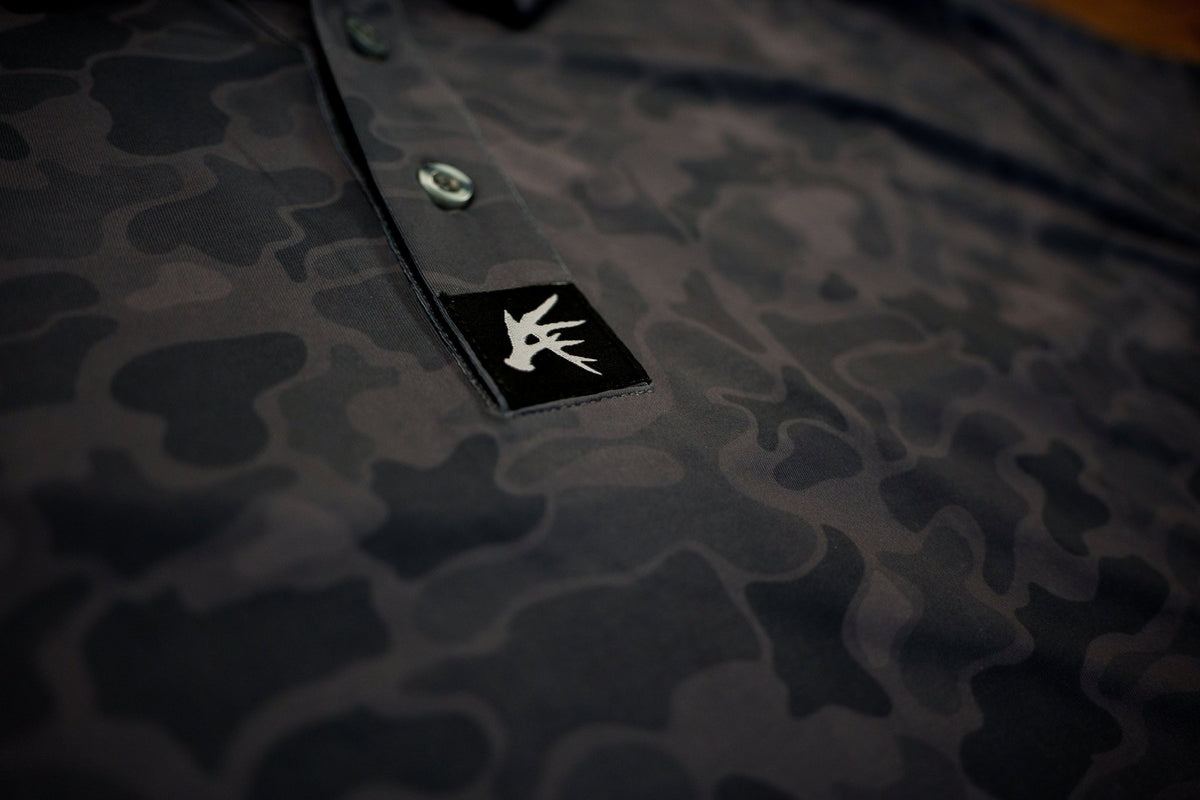 Black Marsh Duck Camo Golf Polo - Quarter Circle AK Boutique