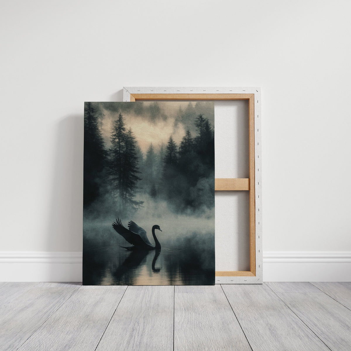 Black Swan in the Forest Mist - Quarter Circle AK Boutique