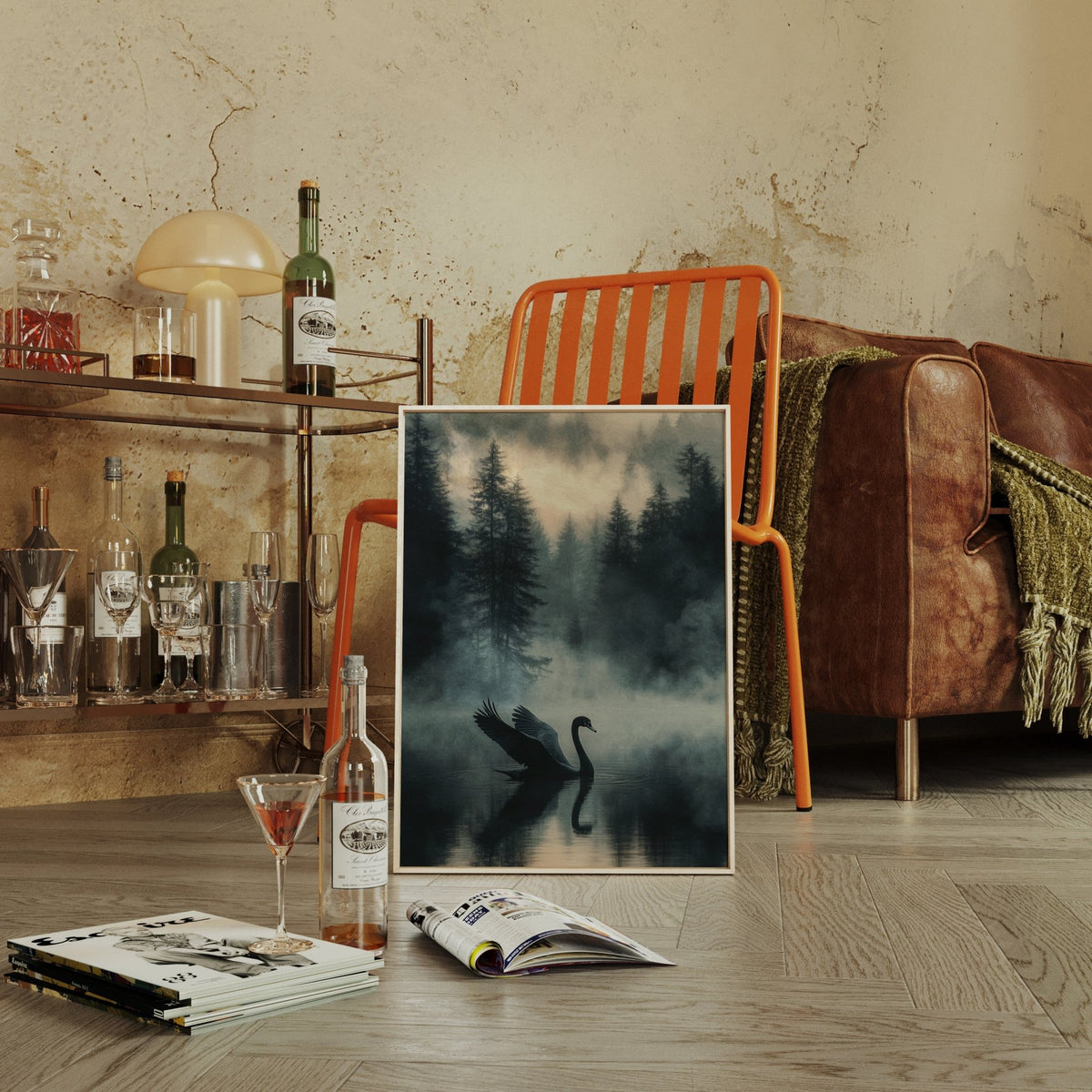 Black Swan in the Forest Mist - Quarter Circle AK Boutique