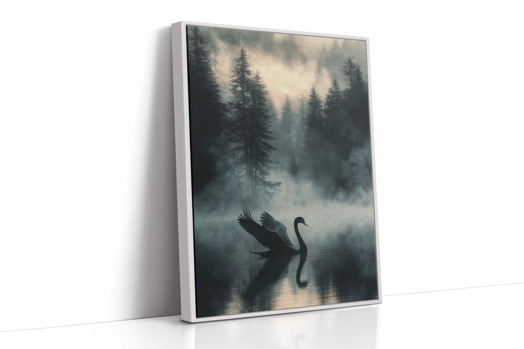 Black Swan in the Forest Mist - Quarter Circle AK Boutique
