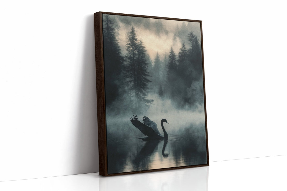 Black Swan in the Forest Mist - Quarter Circle AK Boutique