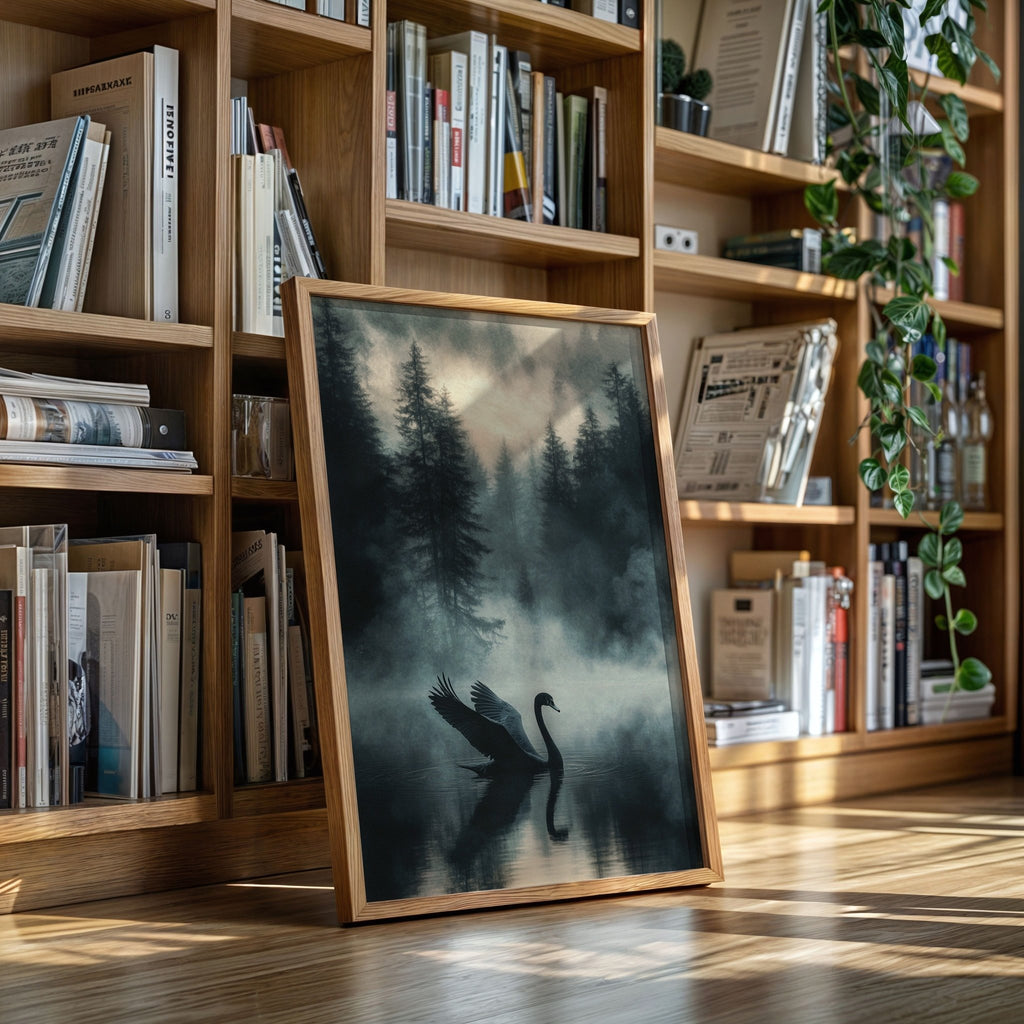 Black Swan in the Forest Mist - Quarter Circle AK Boutique