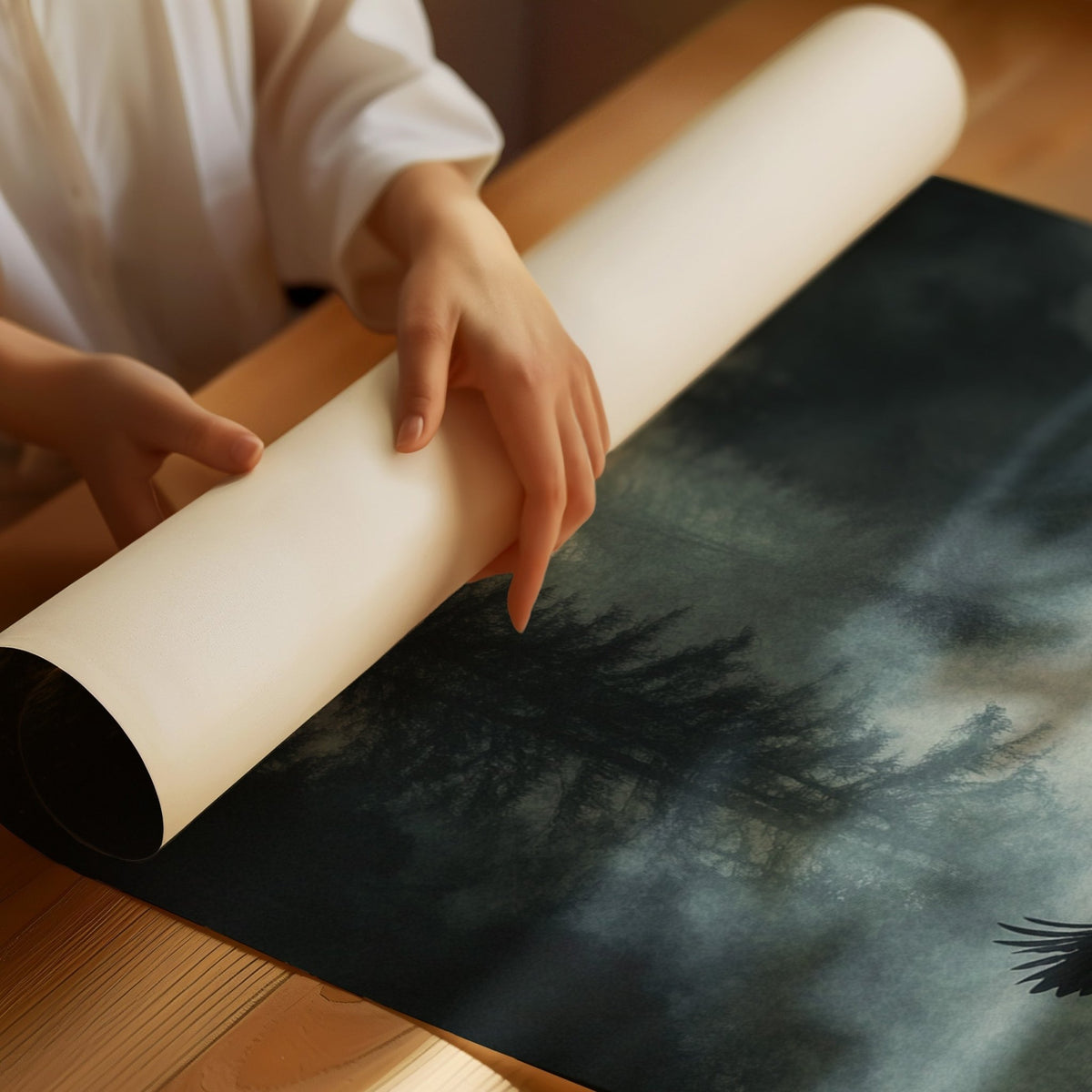 Black Swan in the Forest Mist - Quarter Circle AK Boutique