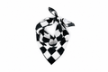 Black & White Checkered Chiffon Scarf | 20" Square Scarf