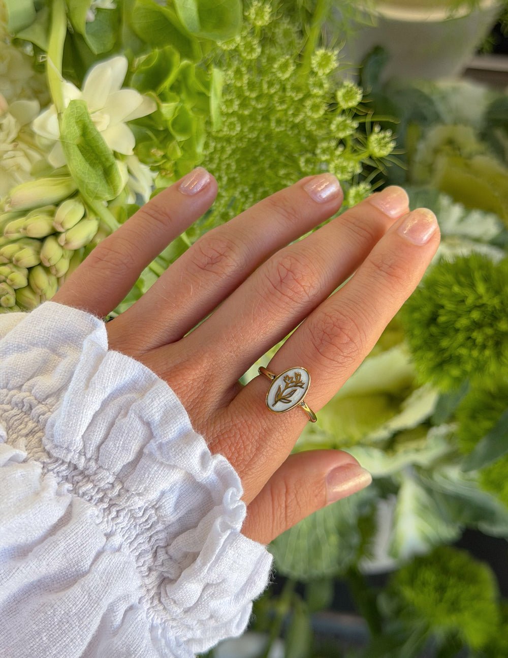 Bloom Again Enamel Ring - Quarter Circle AK Boutique