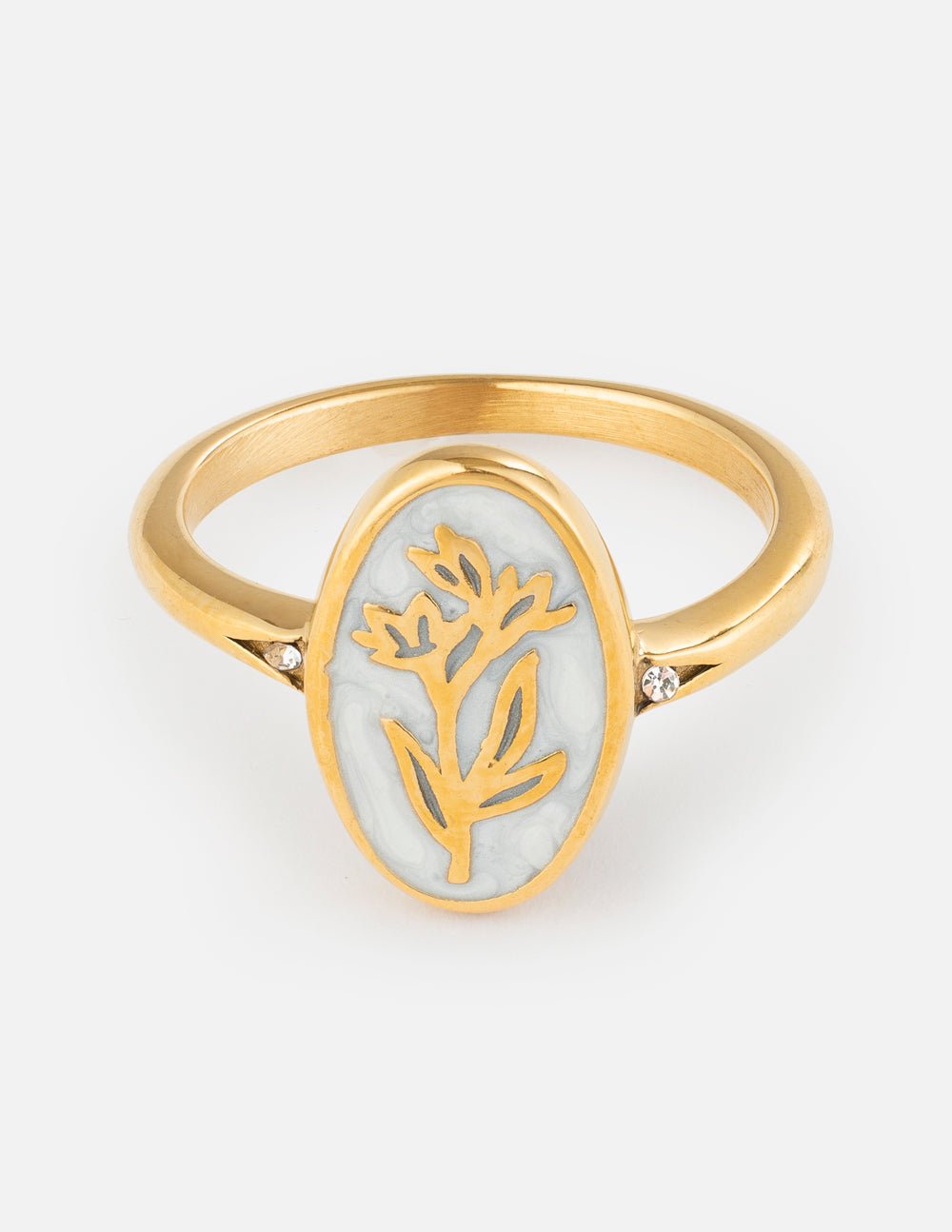Bloom Again Enamel Ring - Quarter Circle AK Boutique