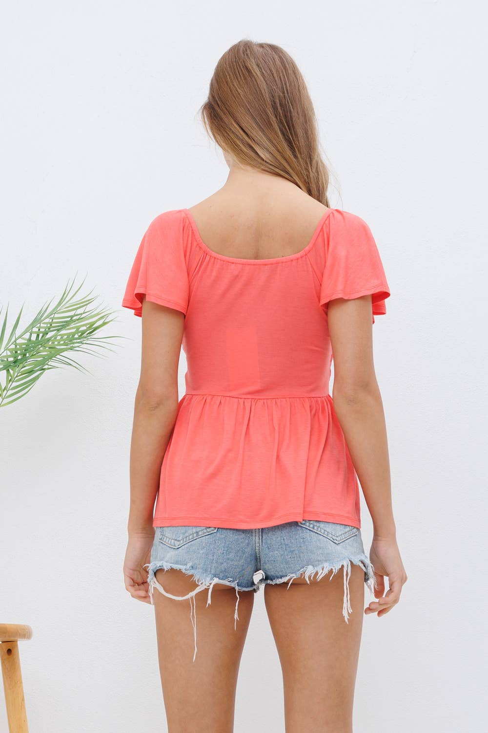 Blue B Lace Bralette Bodice Soft Rayon Knit Peplum Top — Feminine Western Statement Piece (Pink Small remaining) - Quarter Circle AK Boutique