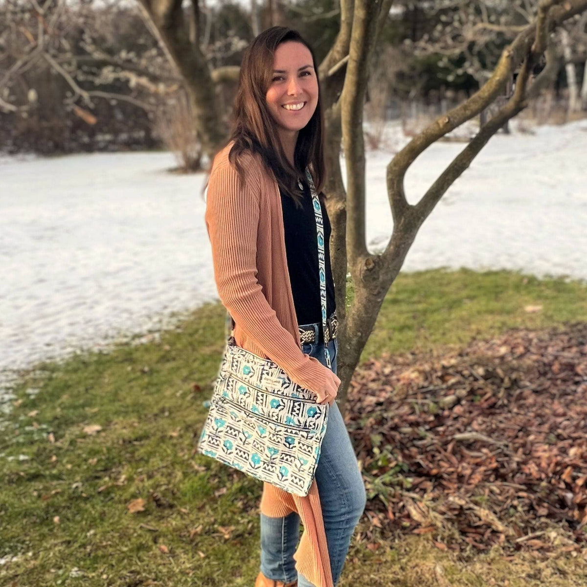 Boho Hippie Crossbody Bag - Quarter Circle AK Boutique