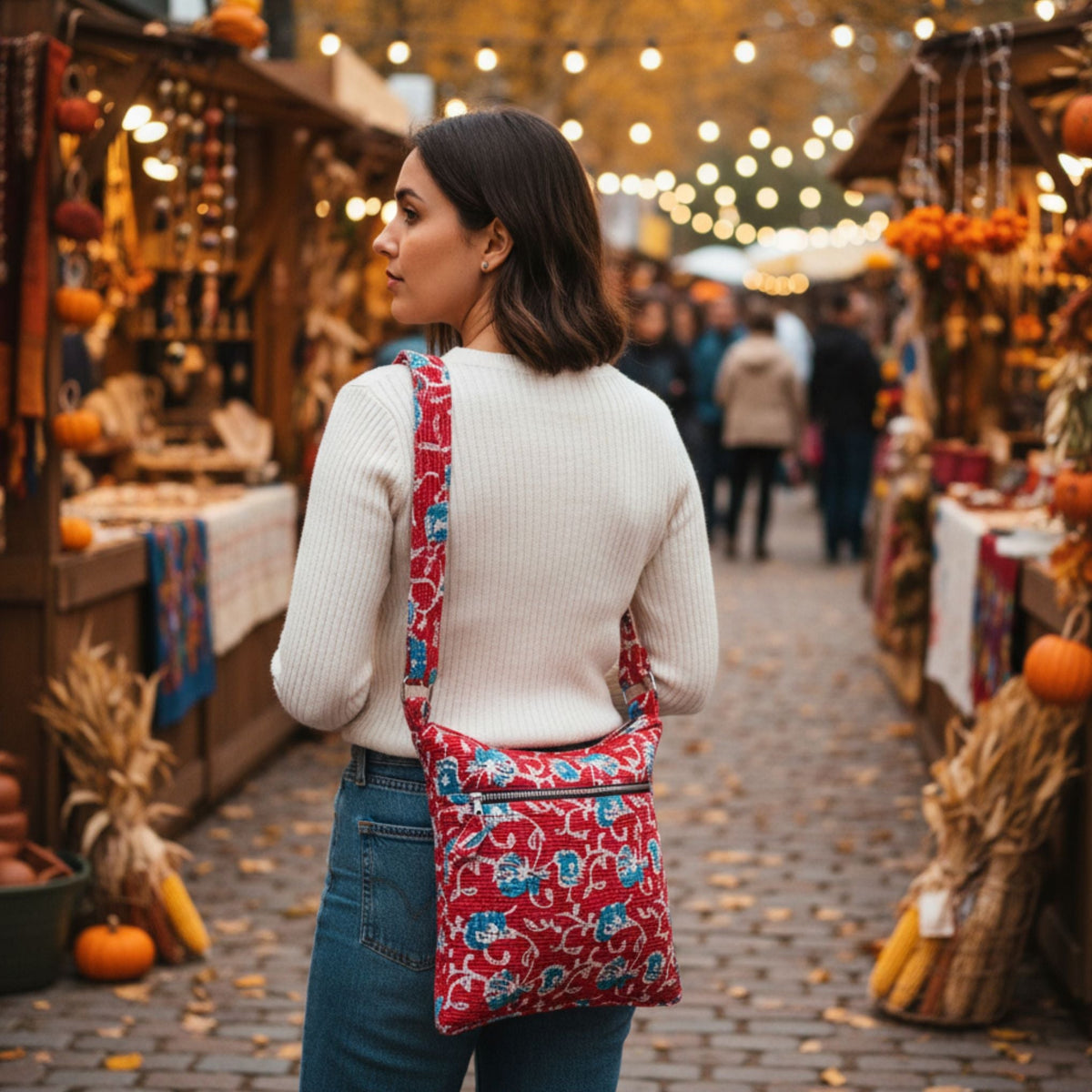 Boho Hippie Crossbody Bag - Quarter Circle AK Boutique