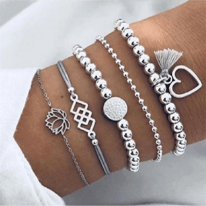Boho Rose Map Bracelets & Bangles for Women Bohemian Round Charm Bracelet Set Fashion Multilayer Accessories Luxury Jewelry - Quarter Circle AK Boutique
