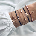 Boho Rose Map Bracelets & Bangles for Women Bohemian Round Charm Bracelet Set Fashion Multilayer Accessories Luxury Jewelry - Quarter Circle AK Boutique