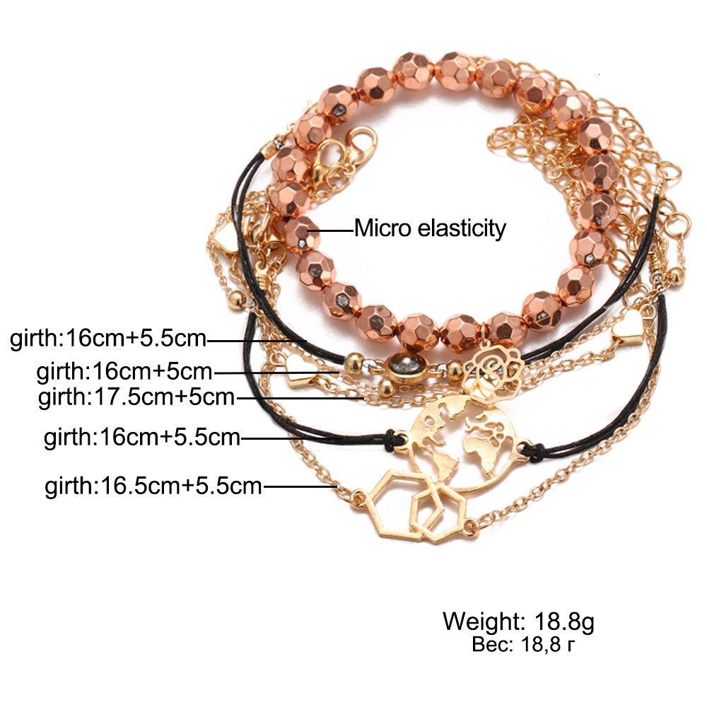 Boho Rose Map Bracelets & Bangles for Women Bohemian Round Charm Bracelet Set Fashion Multilayer Accessories Luxury Jewelry - Quarter Circle AK Boutique