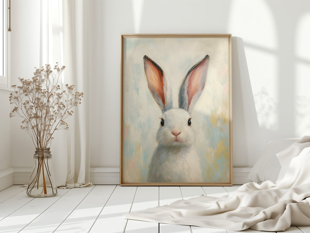 Bright Eyed Bunny in Soft Pastels - Quarter Circle AK Boutique