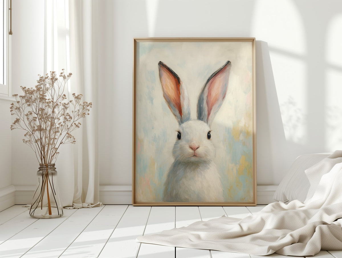 Bright Eyed Bunny in Soft Pastels - Quarter Circle AK Boutique