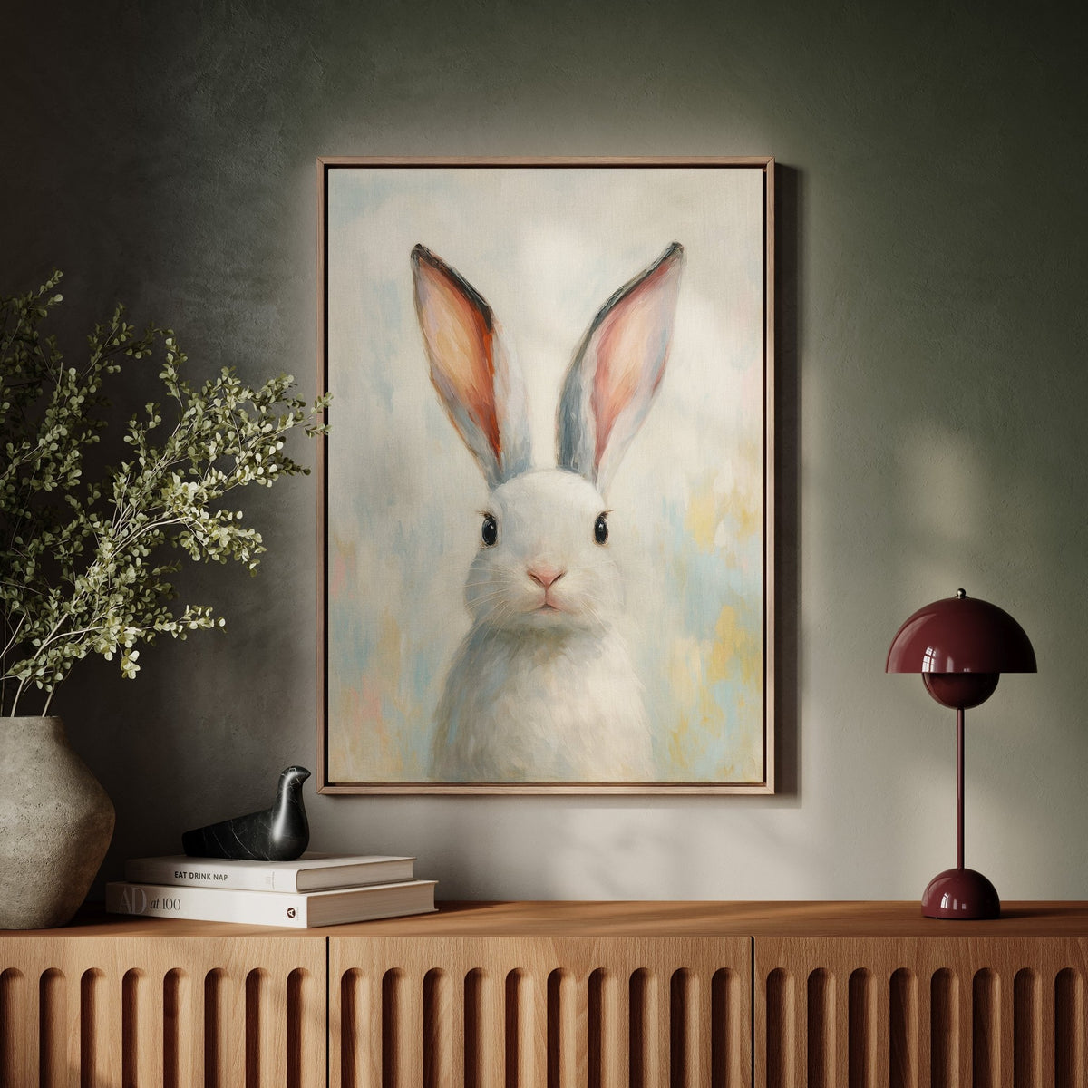 Bright Eyed Bunny in Soft Pastels - Quarter Circle AK Boutique