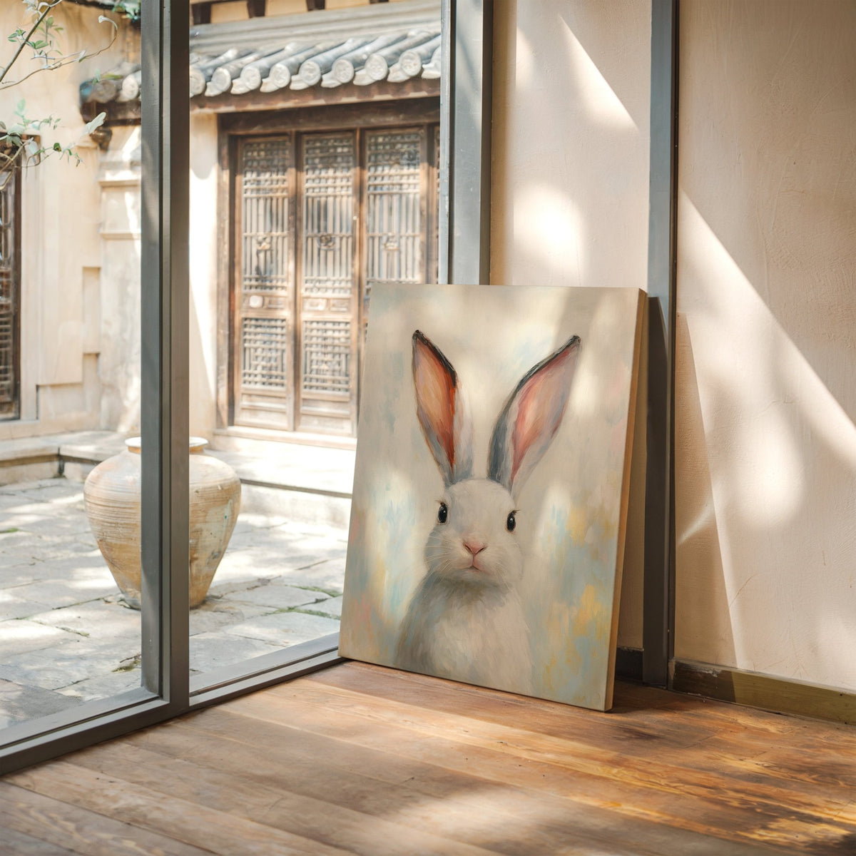 Bright Eyed Bunny in Soft Pastels - Quarter Circle AK Boutique