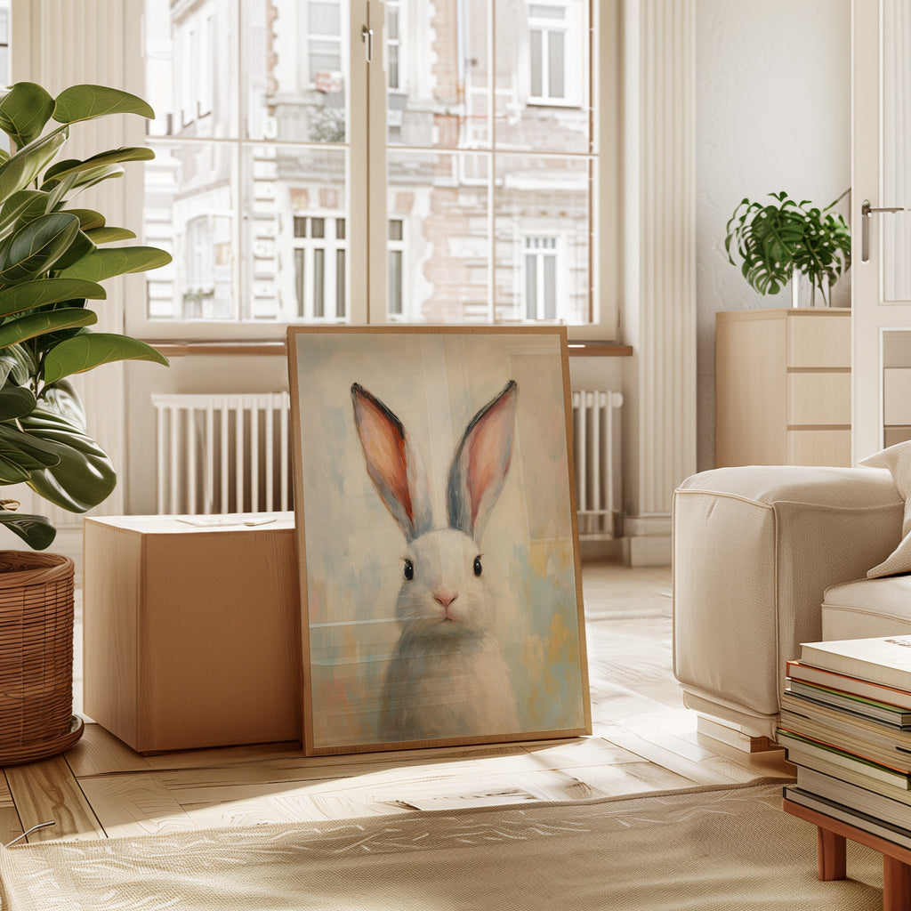 Bright Eyed Bunny in Soft Pastels - Quarter Circle AK Boutique