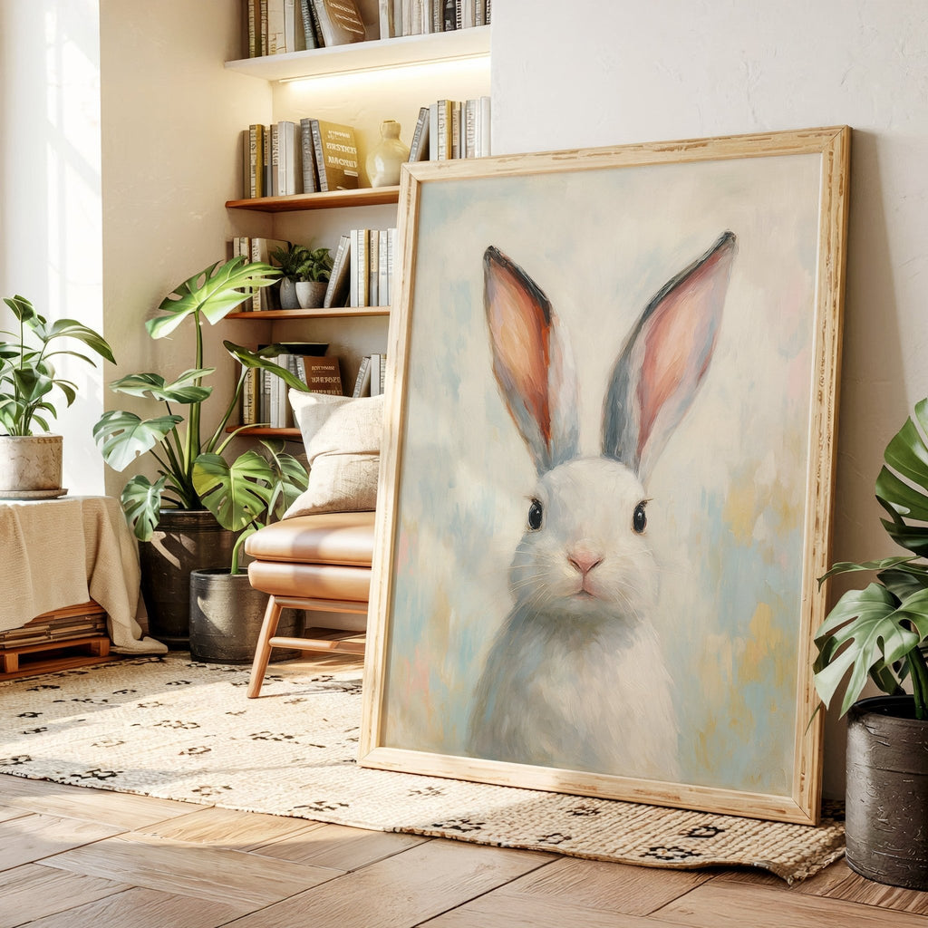 Bright Eyed Bunny in Soft Pastels - Quarter Circle AK Boutique
