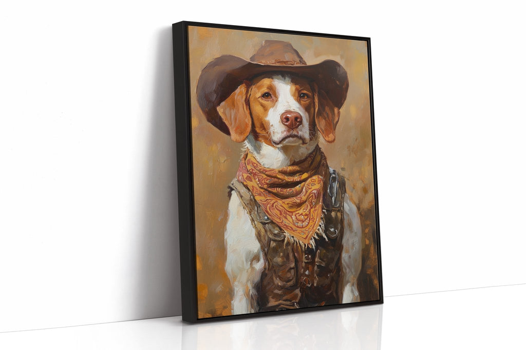 Brittany Spaniel Cowboy in Sunset Bandana - Quarter Circle AK Boutique