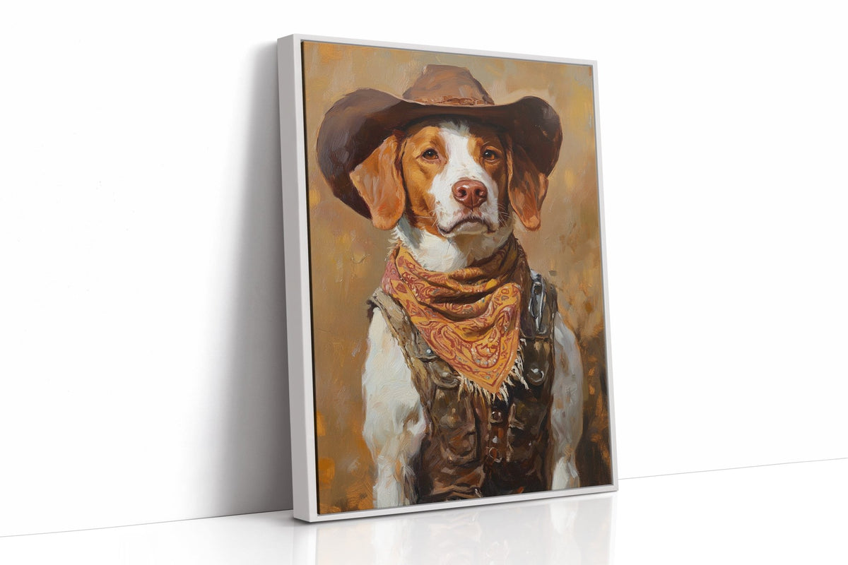 Brittany Spaniel Cowboy in Sunset Bandana - Quarter Circle AK Boutique
