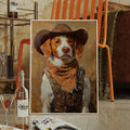 Brittany Spaniel Cowboy in Sunset Bandana - Quarter Circle AK Boutique
