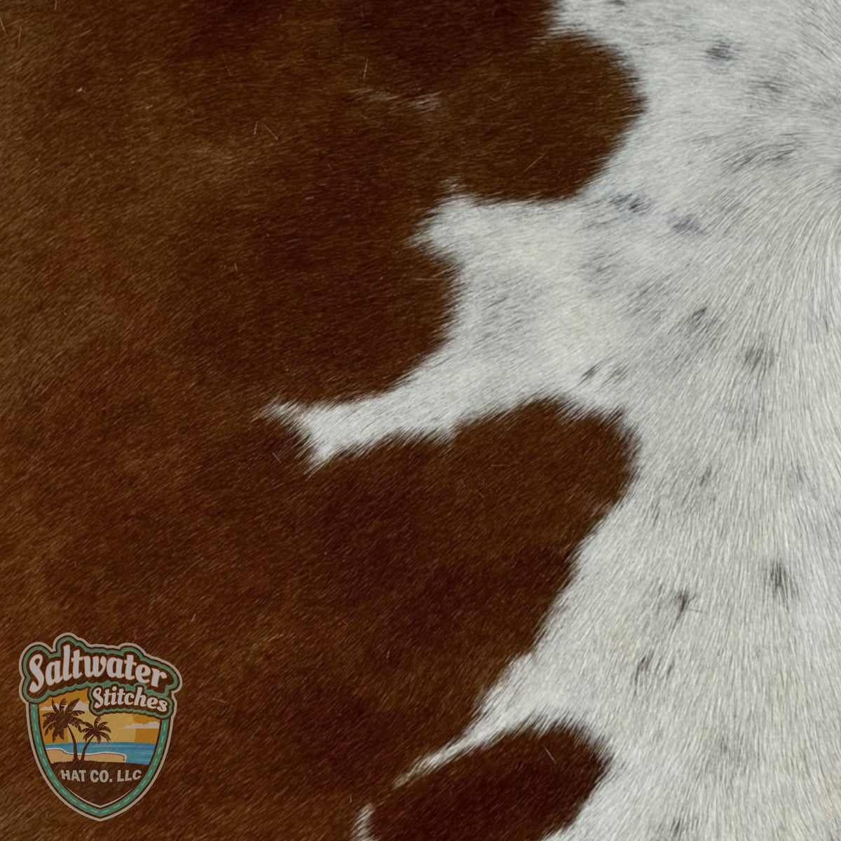 Brown & White Cowhide Panel - Quarter Circle AK Boutique