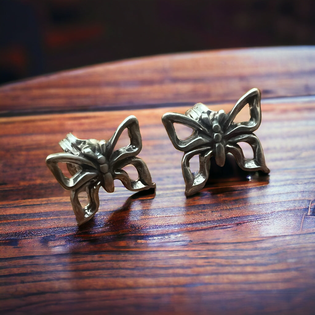 Butterfly post earrings in Sterling Silver
