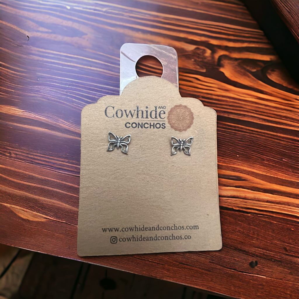 Butterfly post earrings in Sterling Silver